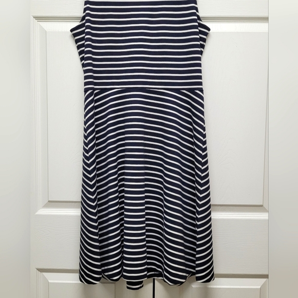 Talbots Dark Navy & White Striped Skater Dress - Picture 3 of 8
